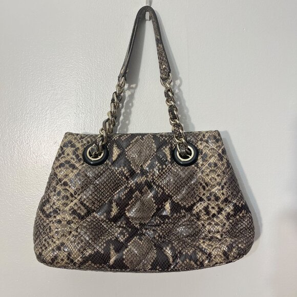 KATE SPADE Gold Coast Maryanne Large Satchel Quilted Snake Print Leather - Picture 4 of 8